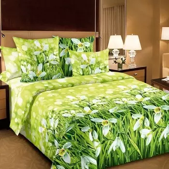 Простыня из бязи 2-спальная Подснежники зк