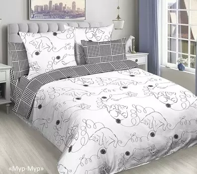 Простыня из бязи евро Мур-мур от