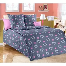 Простыня из перкаля 2-спальная Валери (серая) эконом зк