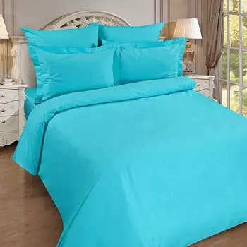 Простыня из поплина 1,5-спальная Цвет Эмоций (бриз) от