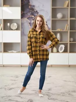 Рубашка фланелевая Ванда (янтарная)