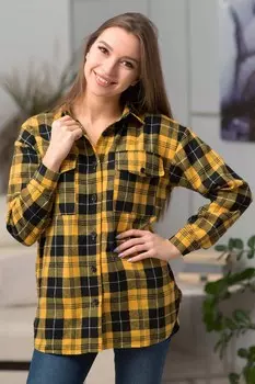 Рубашка фланелевая Ванда (желтая)