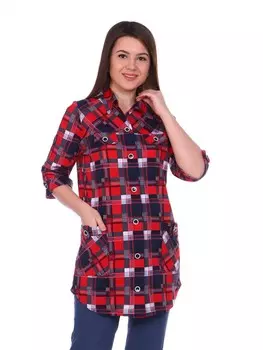 Рубашка трикотажная Клавдия (клетка)