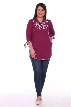 Рубашка трикотажная Паулина (бордовая) рр