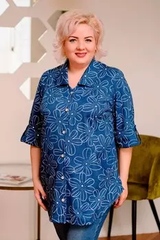 Рубашка трикотажная Шайна (цветы)