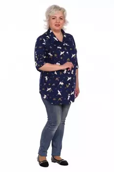 Рубашка трикотажная Шайна (журавли)