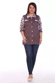 Рубашка трикотажная Жозефина (шоколадная)