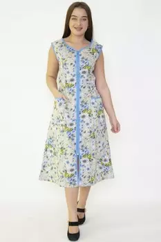 Сарафан бязевый Ева (голубые цветы) рр