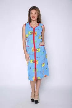 Сарафан креповый Ева (голубой)