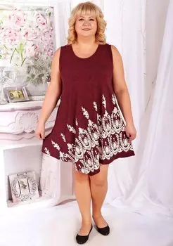 Сарафан креповый Магда (бордовый)