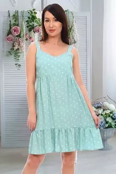 Сарафан штапельный Горошек (ментоловый) рр