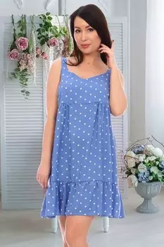 Сарафан штапельный Горошек (синий) рр