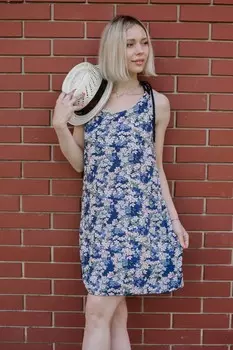 Сарафан штапельный Эффая (синий)