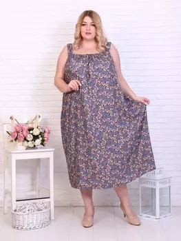 Сарафан штапельный Владислава (серый) зк