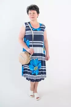 Сарафан трикотажный Мэнди (голубые цветы)