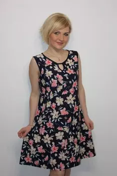 Сарафан трикотажный Оливия (бежевые цветы) рр