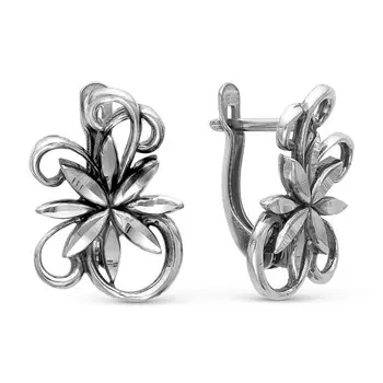 Серьги бижутерия Цветок (серебрение) зк