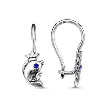 Серьги бижутерия Рыбка (серебрение) зк