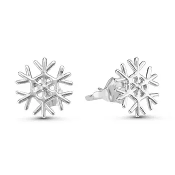 Серьги бижутерия Снежинка (серебрение) зк