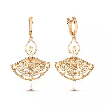 Серьги бижутерия Танец (золочение)