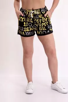 Шорты трикотажные Буквы (черные)