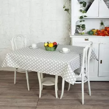 Скатерть 145x145 Горошек (серая)