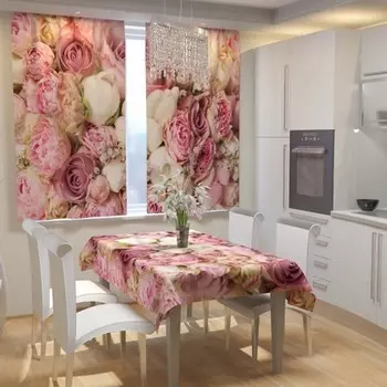 Скатерть 145x145 Пионы