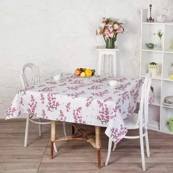 Скатерть 145x145 Ветка сакуры (розовая)