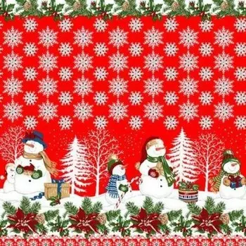 Скатерть 150x150 Снеговик (красная) зк