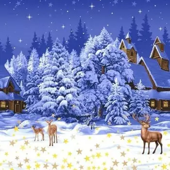 Скатерть 150x150 Зимняя ночь зк