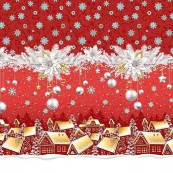 Скатерть 150x180 Снежный вальс (красная) зк