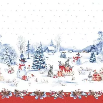 Скатерть 150x180 Зимние хлопоты зк