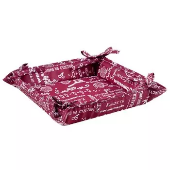 Текстильная ваза 18x18 Правила кухни (вишневая)