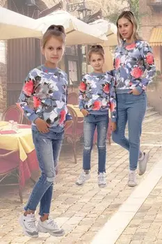 Толстовка детская Букет (голубая)