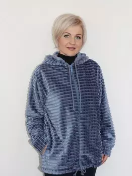Толстовка из велсофта Божена (сине-серая) рр