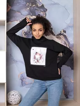 Толстовка трикотажная Эльза (черная)