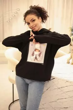 Толстовка трикотажная Эльза (черная) от