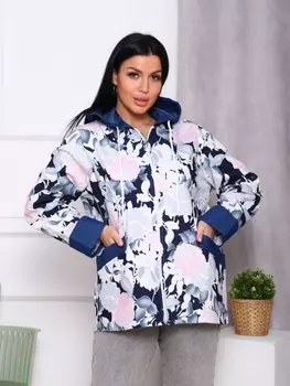 Толстовка трикотажная Ларида (серые цветы)