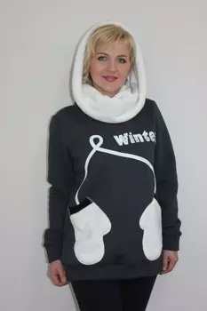 Толстовка трикотажная Зима (серая)