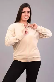 Толстовка велюровая Ореста (бежевая)