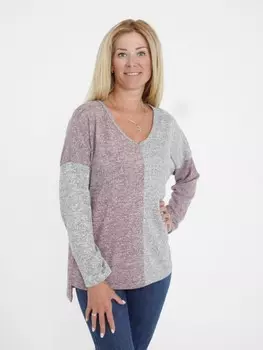 Туника из ангоры Божена (серо-розовая)