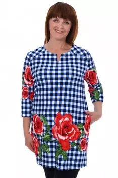 Туника махровая Ярослава (синяя) рр