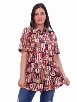 Туника-рубашка трикотажная Леди (бордовая)