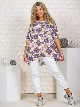 Туника штапельная Илона (белая)