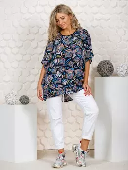 Туника штапельная Илона (черная)