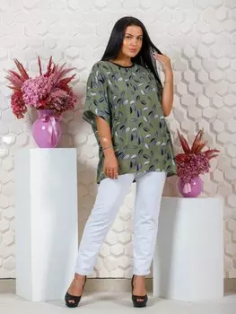 Туника штапельная Илона (хаки)