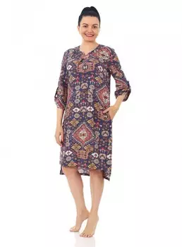 Туника штапельная Марокко (синяя)