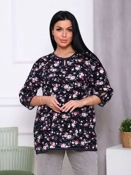 Туника трикотажная Айсидора (темно-синяя)