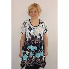 Туника трикотажная Алани (голубые розы)