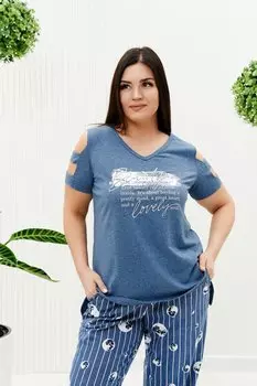 Туника трикотажная Алеса (джинс)